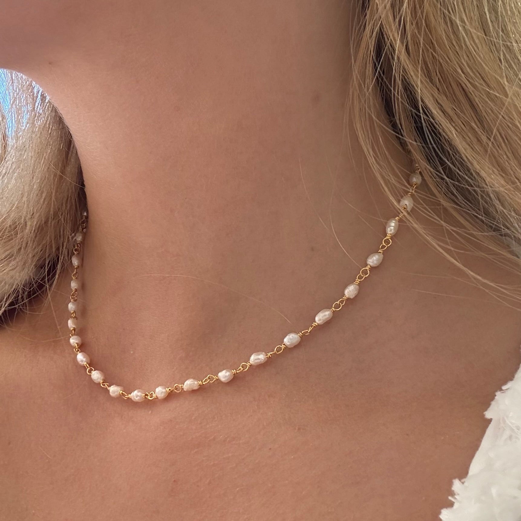 seaside bliss pearl necklace in gold vermeildesigned by lush designs broome western australia