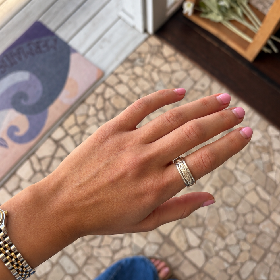 Seaside Spin sterling silver fidget ring by Lush Designs Australian coastal jewellery