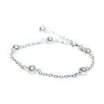 “Sterling silver freshwater pearl bracelet inspired by stardust and coastal Australian style designed in Broome Western Australia”