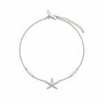 Beachy starfish anklet with pearl detail in sterling silver by lush designs jewellery broome