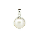 white mabe pearl pendant set in silver