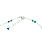 dainty silver chain necklace with apatite and pearls