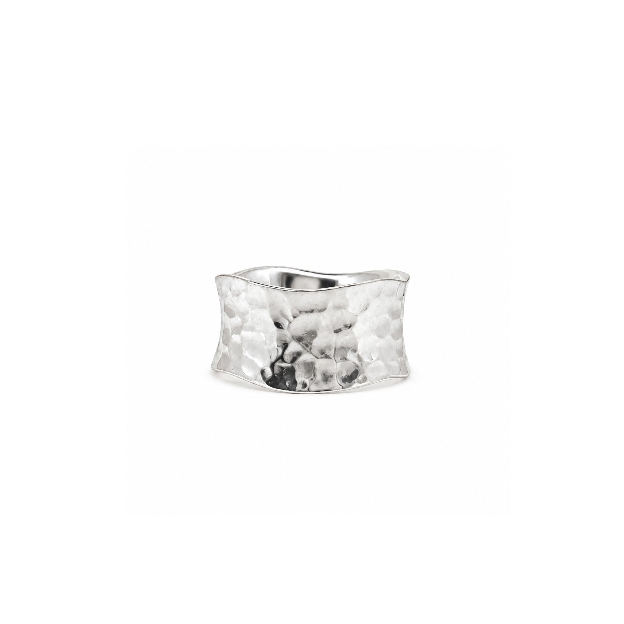 Sterling silver Tidal Flow ring featuring a contemporary wave-inspired sculptural design, designed in Broome Western Australia