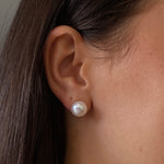 10mm white pearl studs in gold vermeil 
