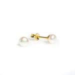 white Pearl studs 5mm set in gold vermeil 