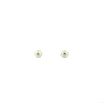 white pearl 5mm studs In sterling silver 