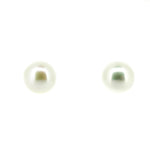 9mm white pearl studs In sterling silver 