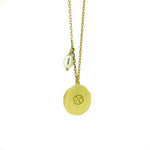 Zodiac Cancer Necklace Gold with dainty pearl