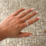 Dainty greeny blue amazonite gemstone and pearl ring
