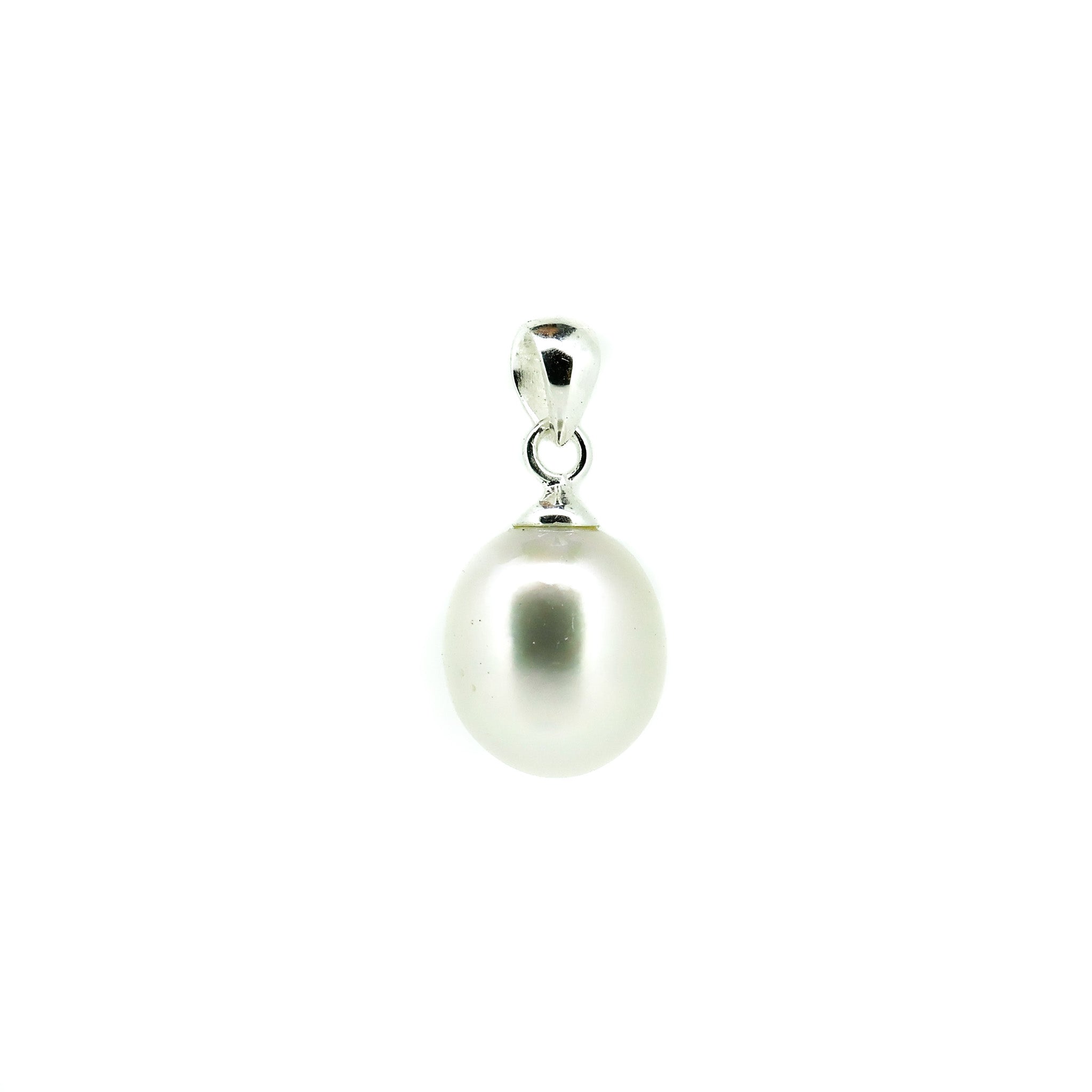 Australian South Sea drop pearl pendant measuring 12mm x 14mm set in premium 925 sterling silver designed in Australia by Lush Designs Jewellery.
