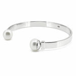 bold sterling silver cuff with pearl detail
