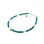 Azure Breeze Apatite Pearl Bracelet in 925 sterling silver featuring genuine apatite gemstones and freshwater pearls