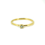 Gold vermeil ring featuring a 4mm blue topaz gemstone, beach-inspired jewellery designed in Broome Western Australia