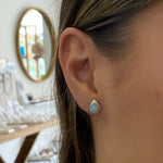 larimar tear drops silver studs