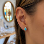 Ocean-inspired larimar stud earrings in sterling silver by Lush Designs