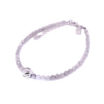 kunzite gemstone bracelet with heart charm