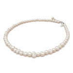 beachy pearl necklace on silver clasp