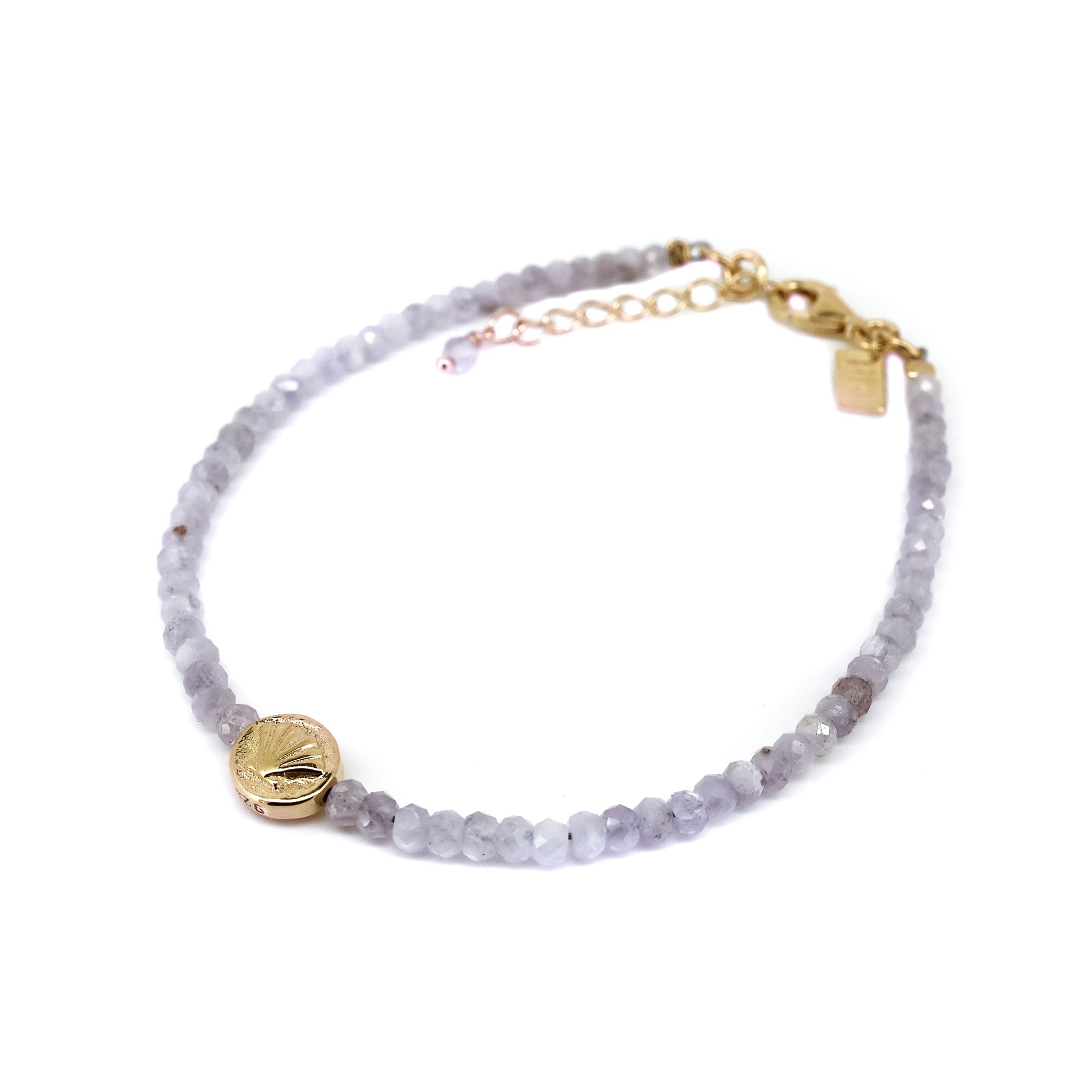 beach lavender love kunzite gemstone bracelet gold vermeil pink gemstone coastal jewellery australia