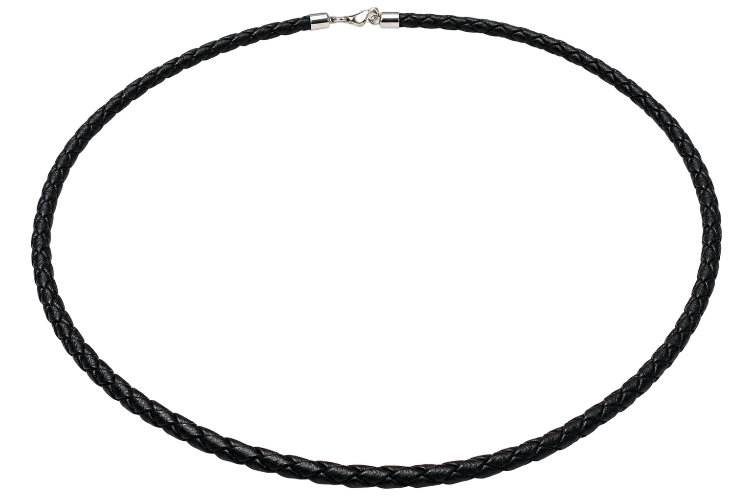 black braid necklace with sterling silver clasp
