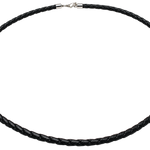 black braid necklace with sterling silver clasp
