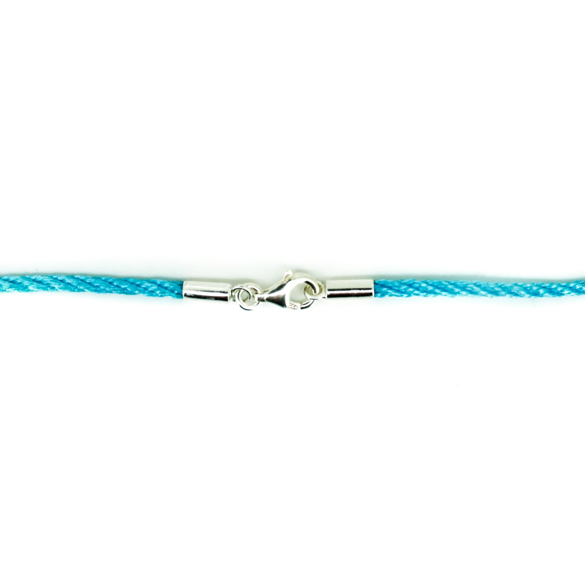 aqua blue necklace with sterling silver clasp