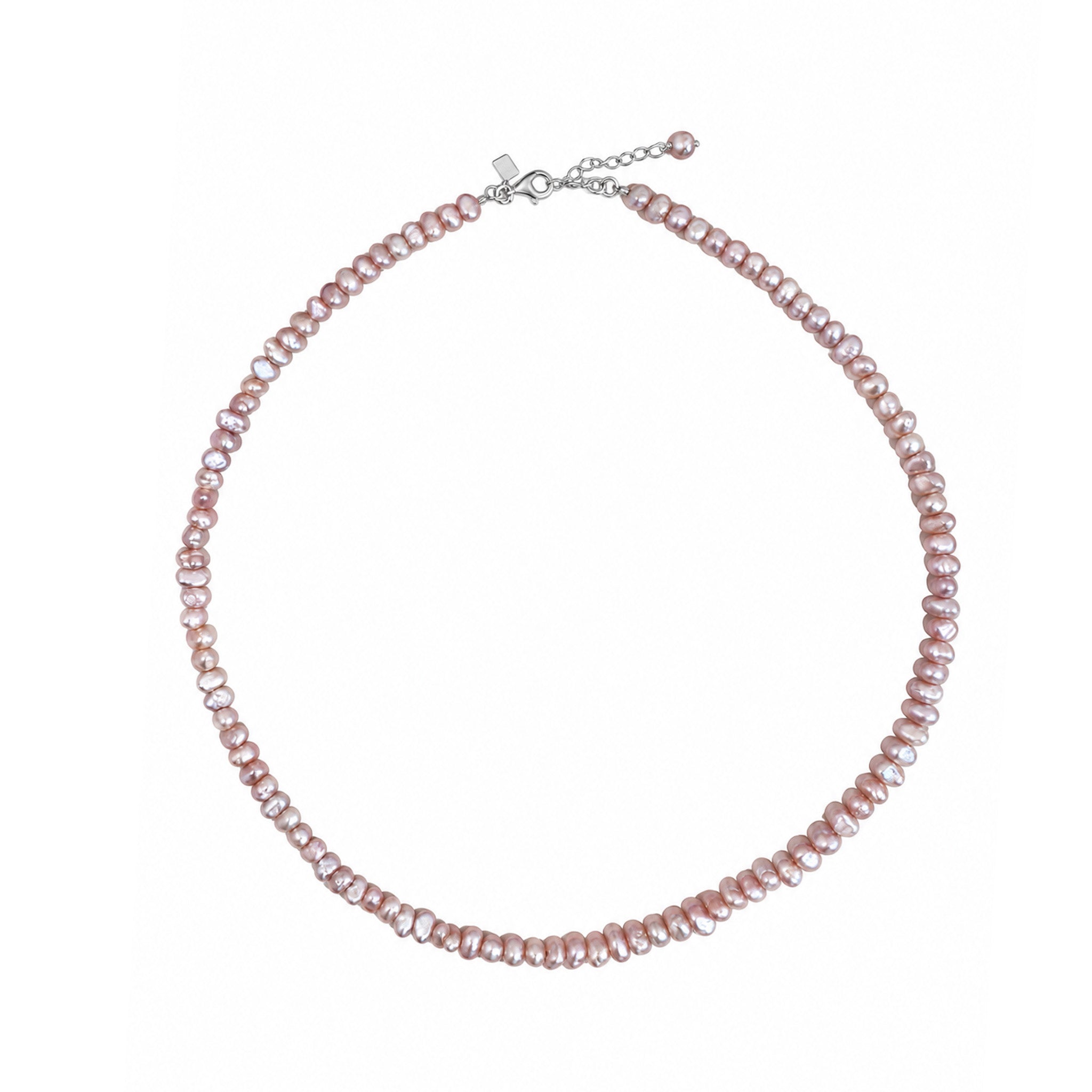 Blush Pink Pearl Necklace featuring natural pink freshwater pearls and adjustable clasp by Lush Designs Jewellery