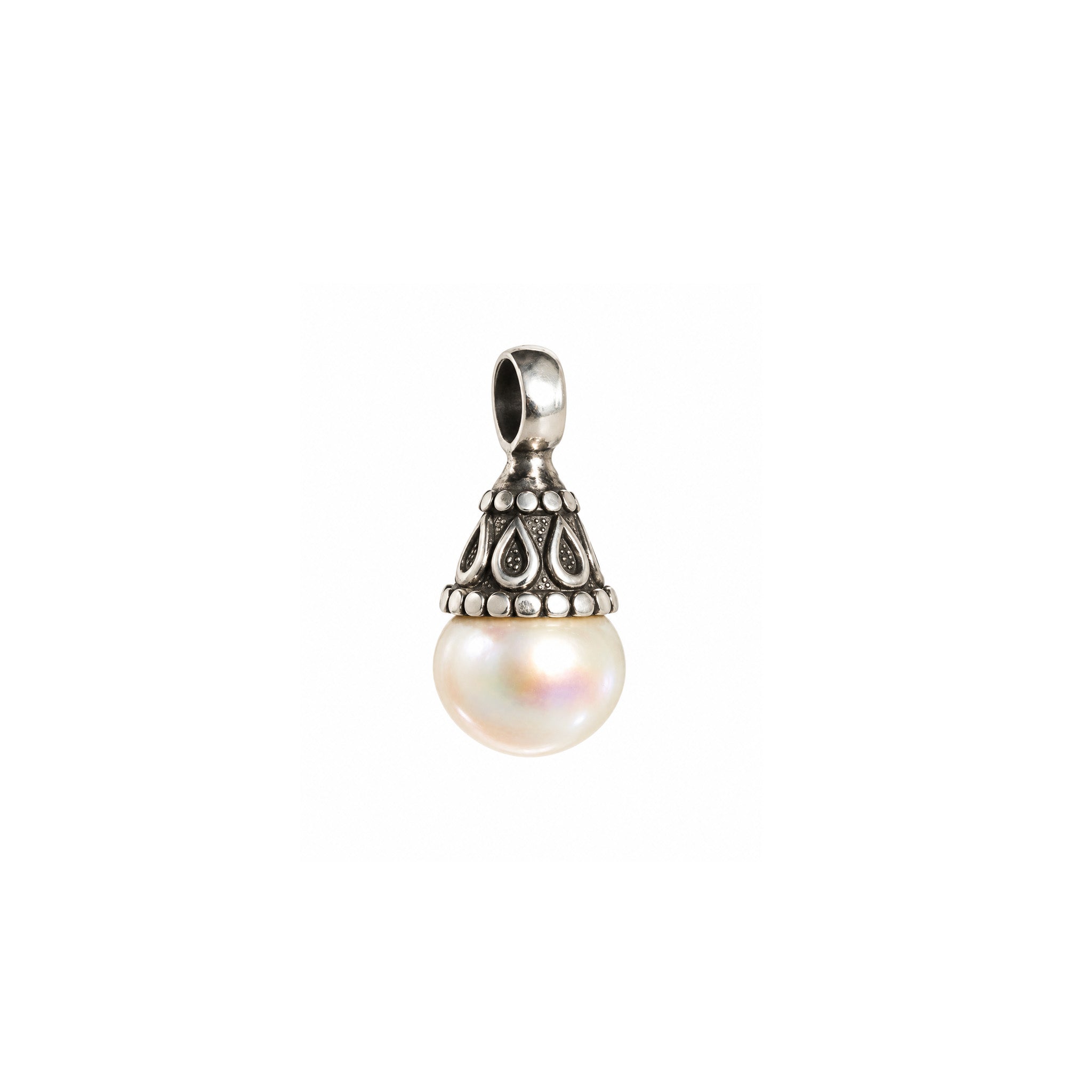Boho Pearl Pendant in 925 sterling silver featuring a genuine freshwater pearl