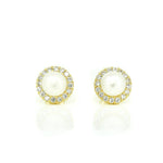 broome night star pearl stud earrings gold halo design freshwater pearl sparkling detail coastal jewellery Australia