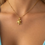 Gold vermeil sea turtle pendant necklace by Lush Designs Jewellery, designed in Broome Western Australia