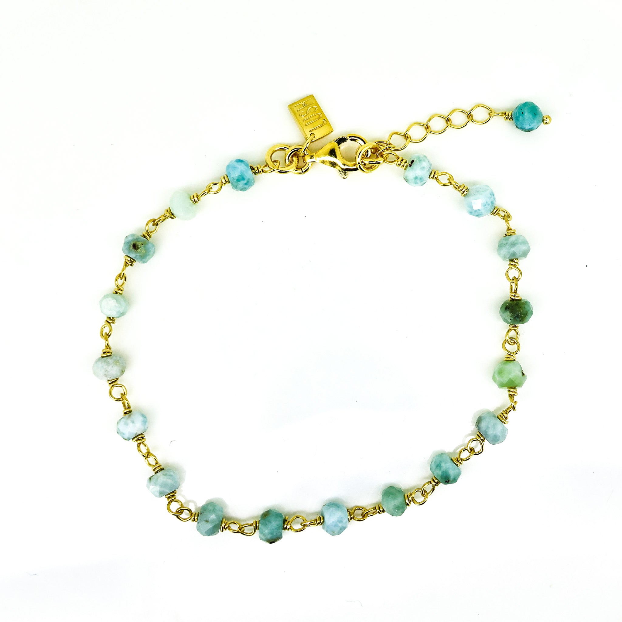 dainty larimar bracelet