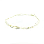 Dainty pearl and silver chain anklet