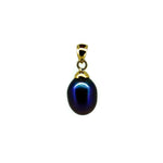 Classic Black Pearl Pendant in 9ct yellow gold featuring a genuine black freshwater pearl