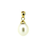 Classic White Pearl Pendant in 9ct yellow gold featuring a genuine white freshwater pearl