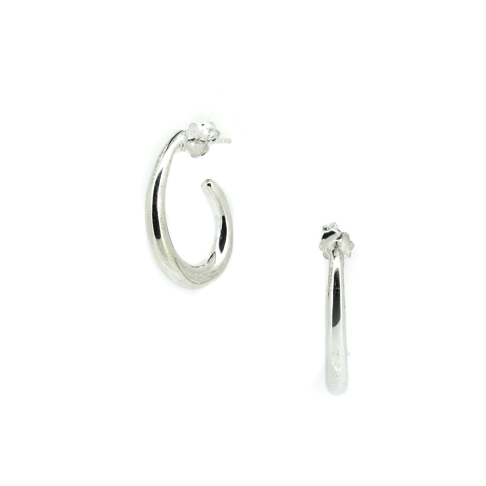 Sterling silver crescent hoop earrings coastal design Broome jewellery