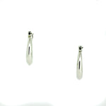 Classic sterling silver oval hoop earrings polished finish