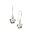 silver frangipani hook earrings