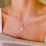 Sterling silver frangipani pearl pendant necklace tropical flower jewellery