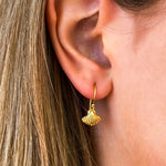dainty gold shell earrings
