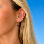 Dainty Drop Black Pearl Earrings with 9mm freshwater pearl and sterling silver hook
