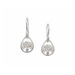 dainty dew drop shaped hook earrings with boab tree of life design designed in Broome Western Australia