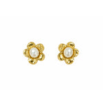 dainty frangipani flower studs in gold designed in broome by lush designs jewellery