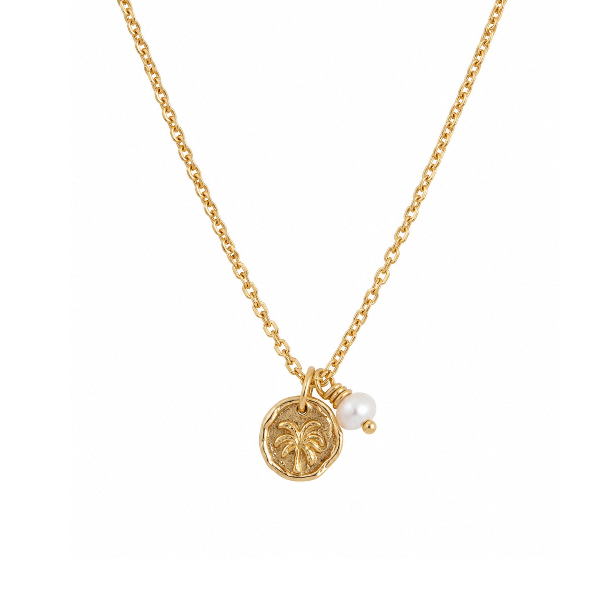 Dainty Palm Tree Necklace Gold | Gold Vermeil Coastal Inspired Necklace