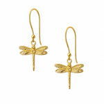 gold dainty dragonfly hook earrings gold