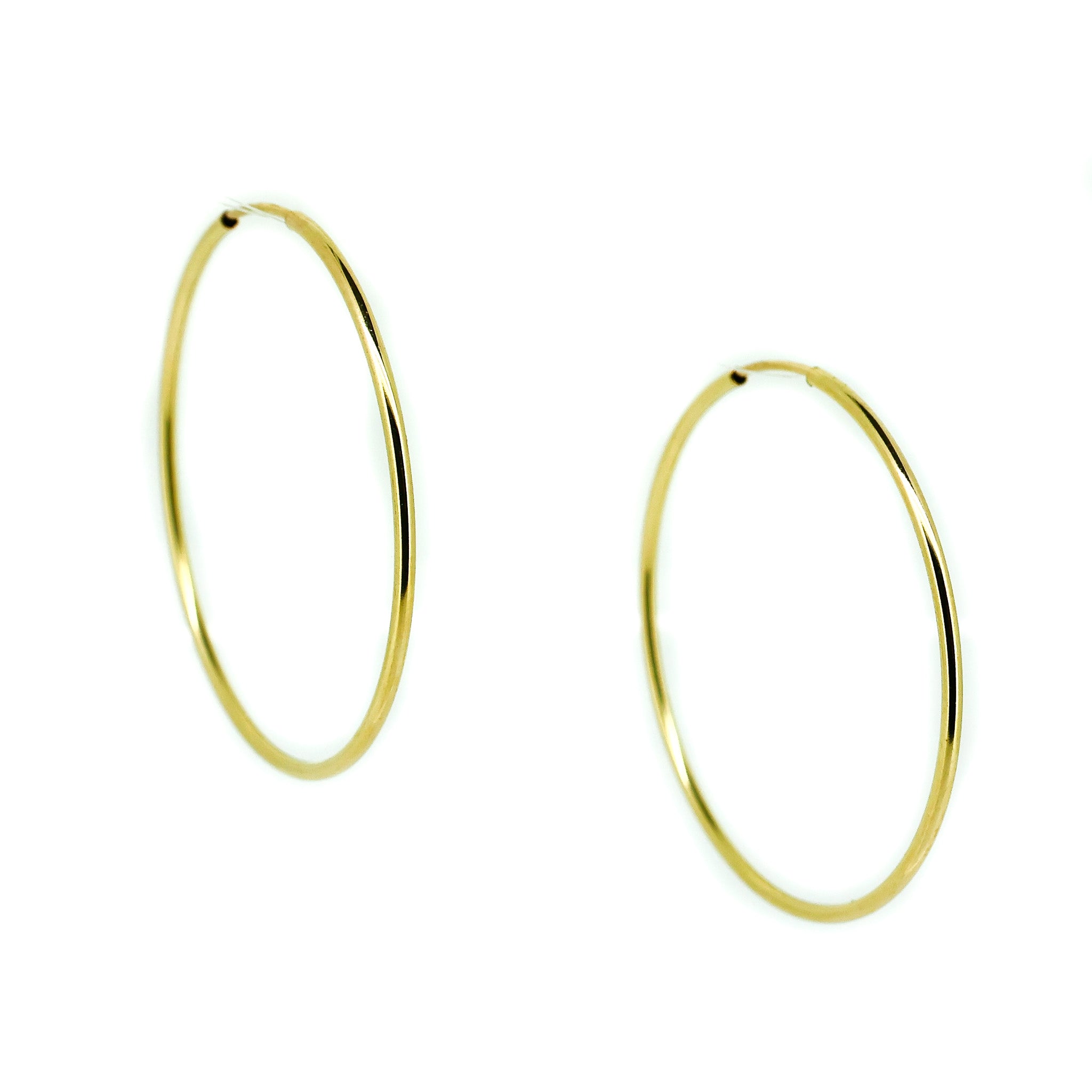 40mm gold hoop earrings crafted in gold vermeil over 925 sterling silver