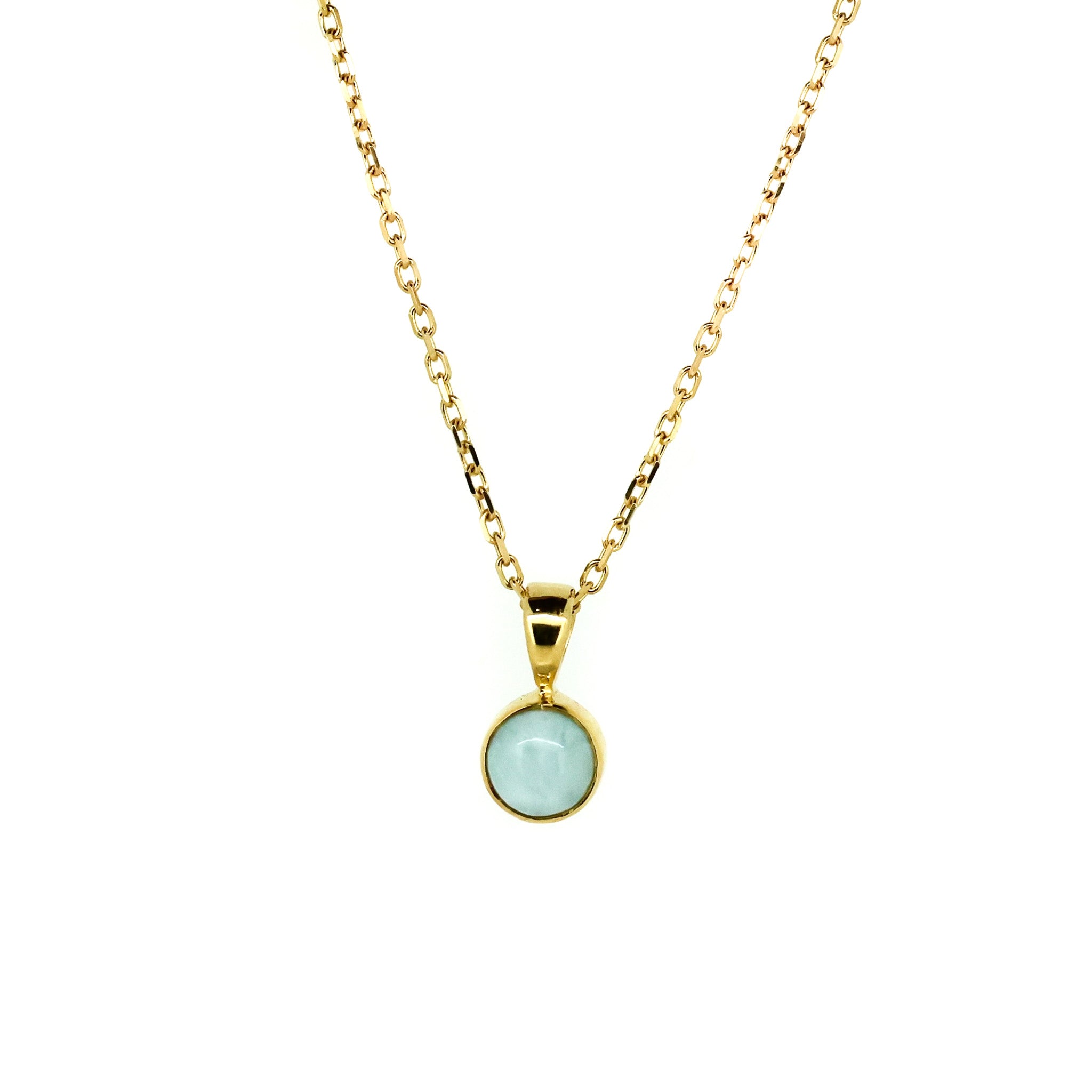 Golden Shores larimar pendant in gold vermeil over 925 sterling silver
