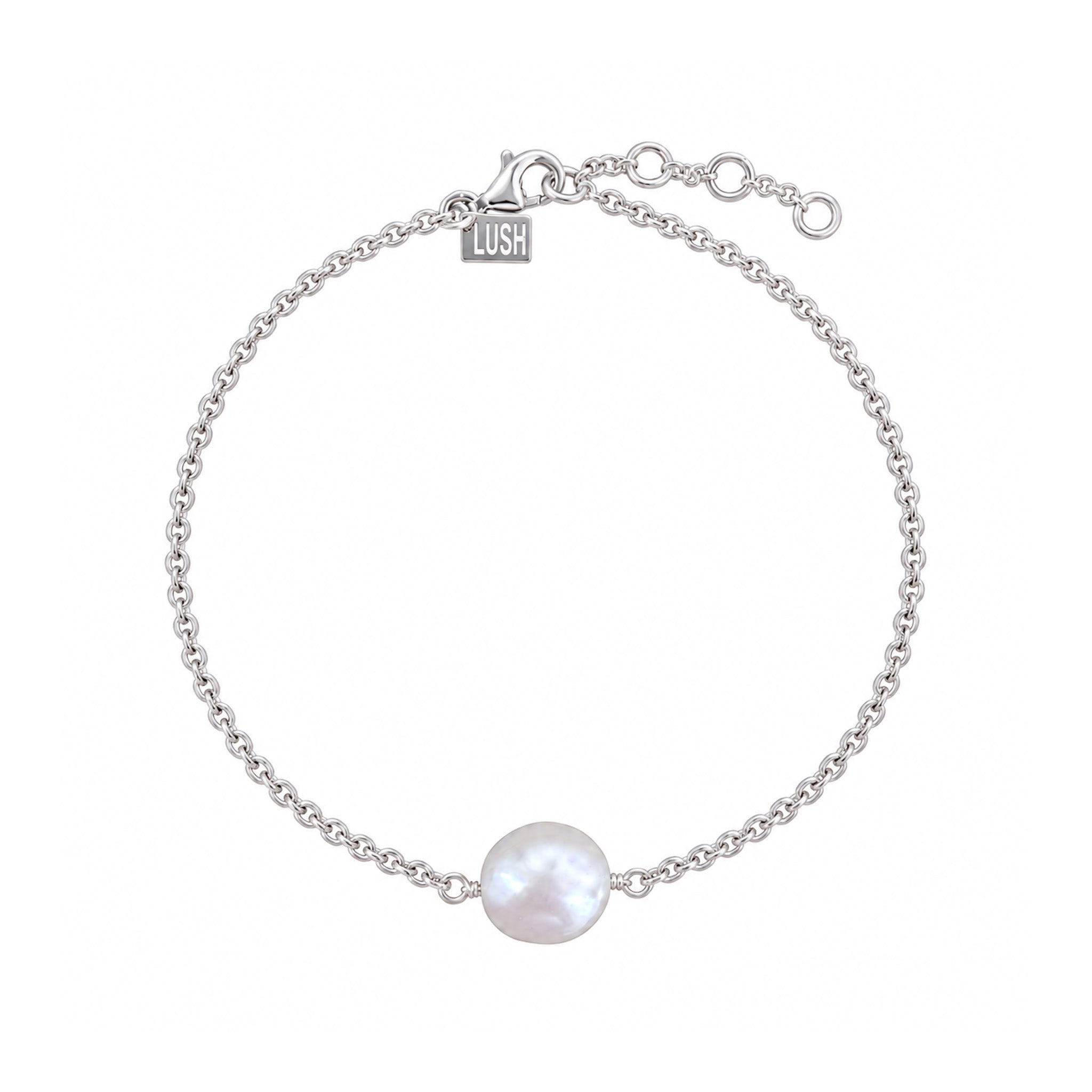 sterling silver chain anklet with a freshwater keshi pearl designed by lush designs jewellery broome