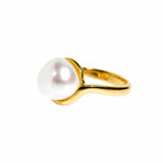 Keshi Embrace Pearl Ring Gold crafted in gold vermeil over 925 sterling silver with genuine keshi pearl