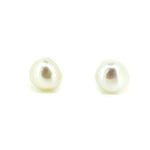 pair of keshi pearl studs in 12mm set in gold 