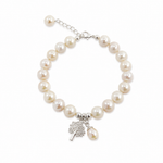 Kimberley Boab Pearl Silk Knot Adjustable Bracelet featuring genuine freshwater pearls, hand-knotted silk and sterling silver Boab tree charm.