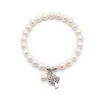 Kimberley Boab Pearl Stretch Bracelet with genuine freshwater pearls and sterling silver Boab tree charm inspired by the Kimberley region of Western Australia.